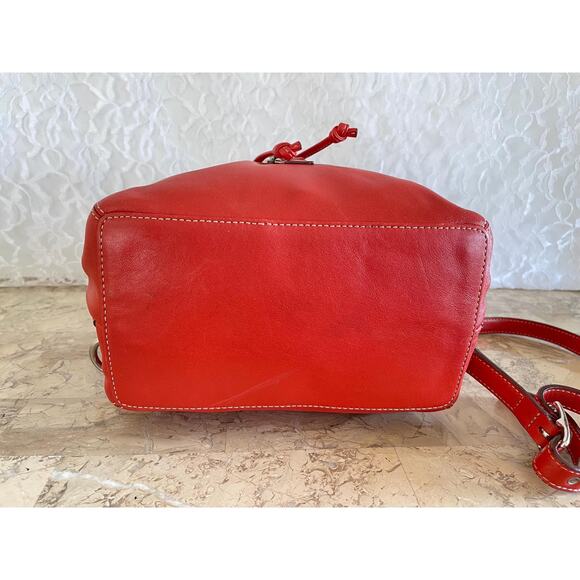 Rare Vtg Coach legacy leather drawstring backpack red 9368 - Picture 8 of 10
